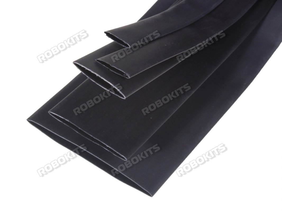 Heat Shrink Sleeve 25mm Black Premium Quality Industrial Grade WOER (HST) MOQ 1 Meter - Click Image to Close