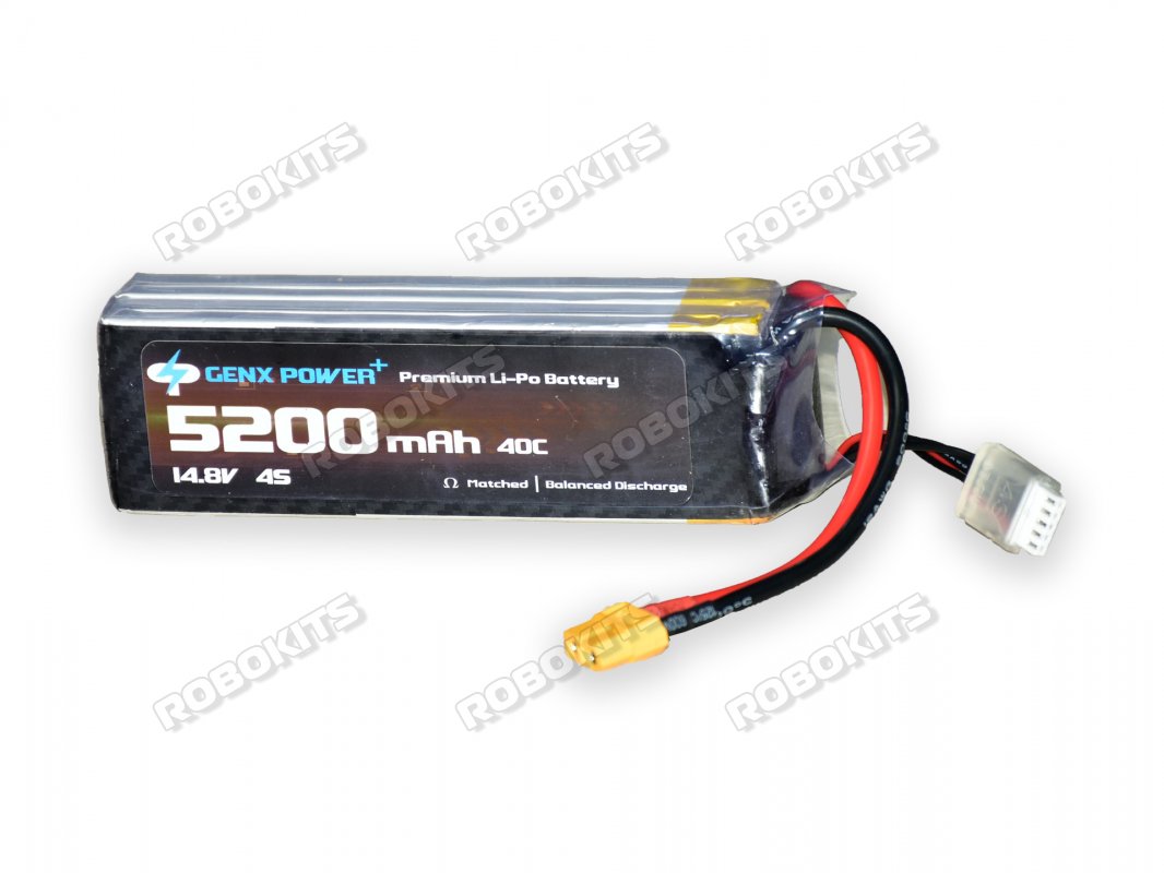 GenX 14.8V 4S 5200mAh 40C / 80C Premium Lipo Lithium Polymer Battery - Click Image to Close