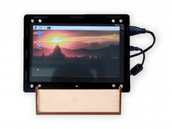 Combo Of Black Acrylic Case With MDF Stand + Raspberry Pi 7" LCD Display Raspberry Pi 4 Compatible