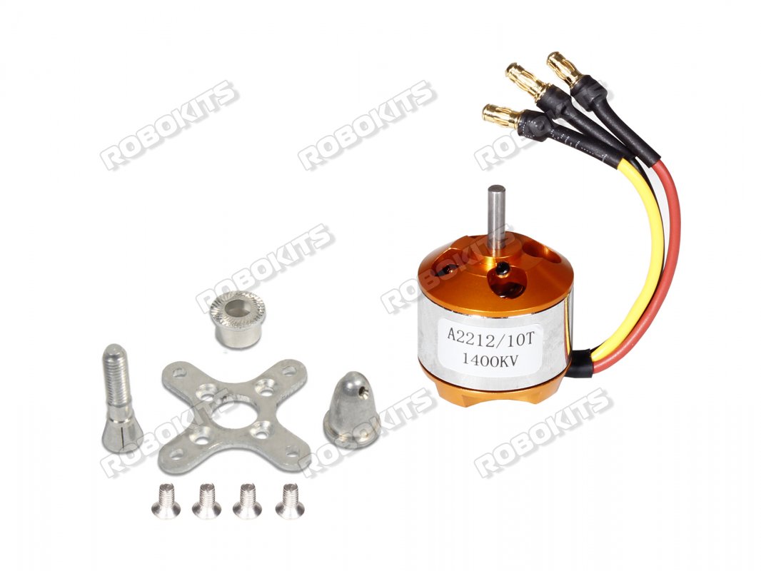 RC Brushless Motor 2212 1400KV with Soldered Banana Connector