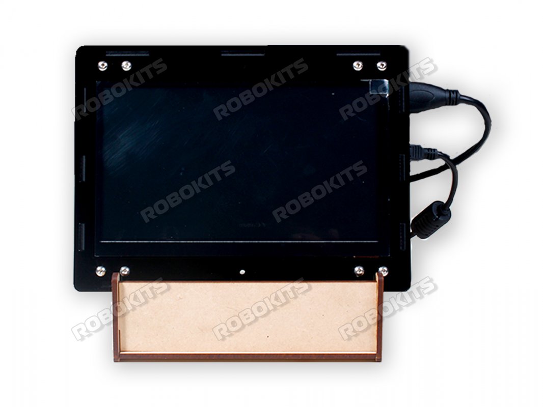 Combo Of Black Acrylic Case With MDF Stand + Raspberry Pi 7" LCD Display Raspberry Pi 4 Compatible - Click Image to Close