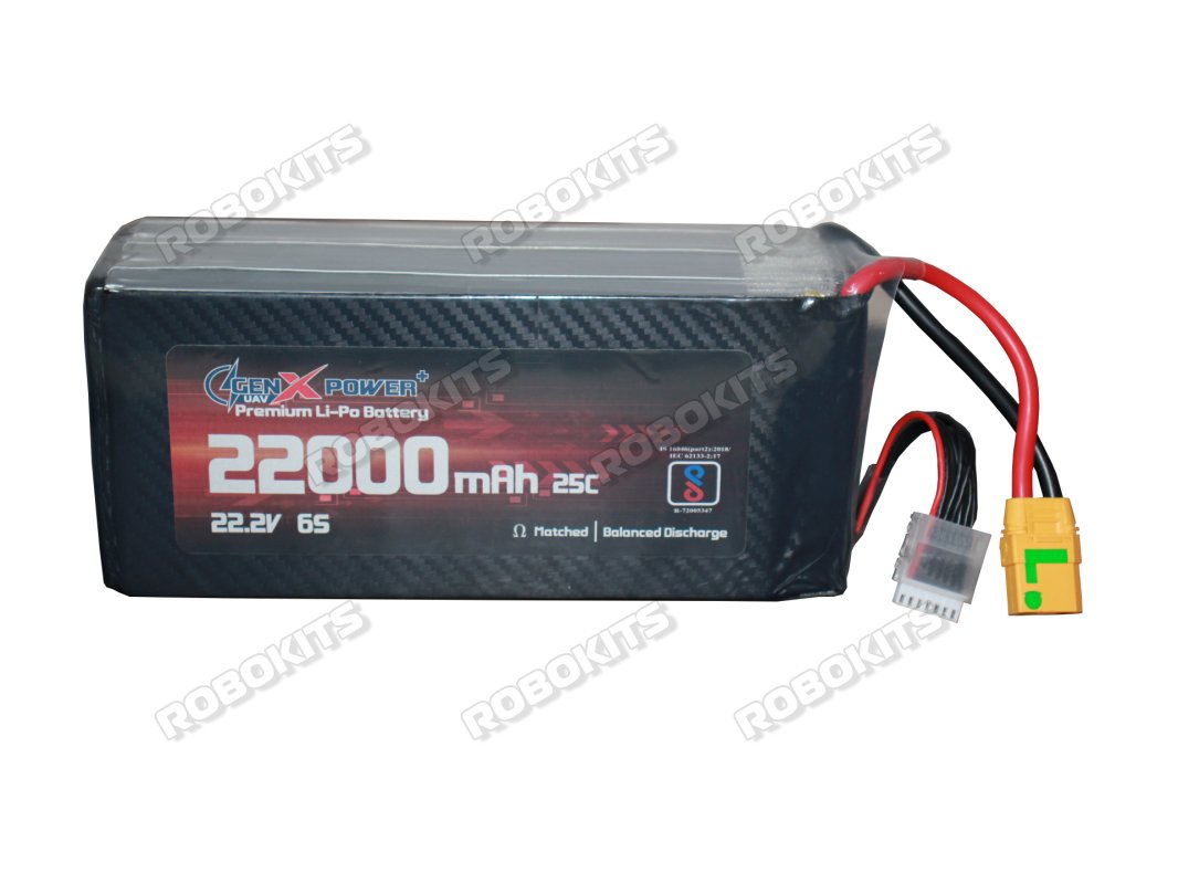 GenX 22.2V 6S 22000mAh 25C / 50C Premium Lipo Battery with ANTISPARK XT90S CONNECTOR