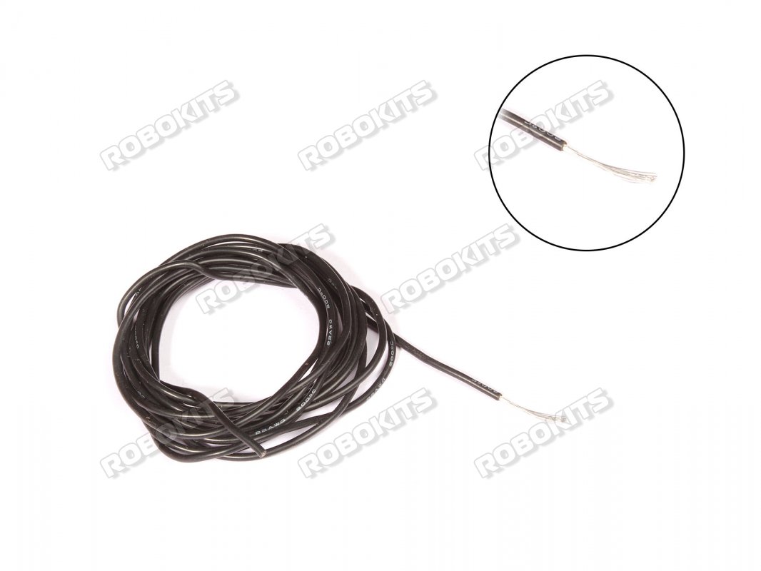 High Temperature Super Flexible Grade Silicone Wire 20AWG (1 meter Black) - Click Image to Close