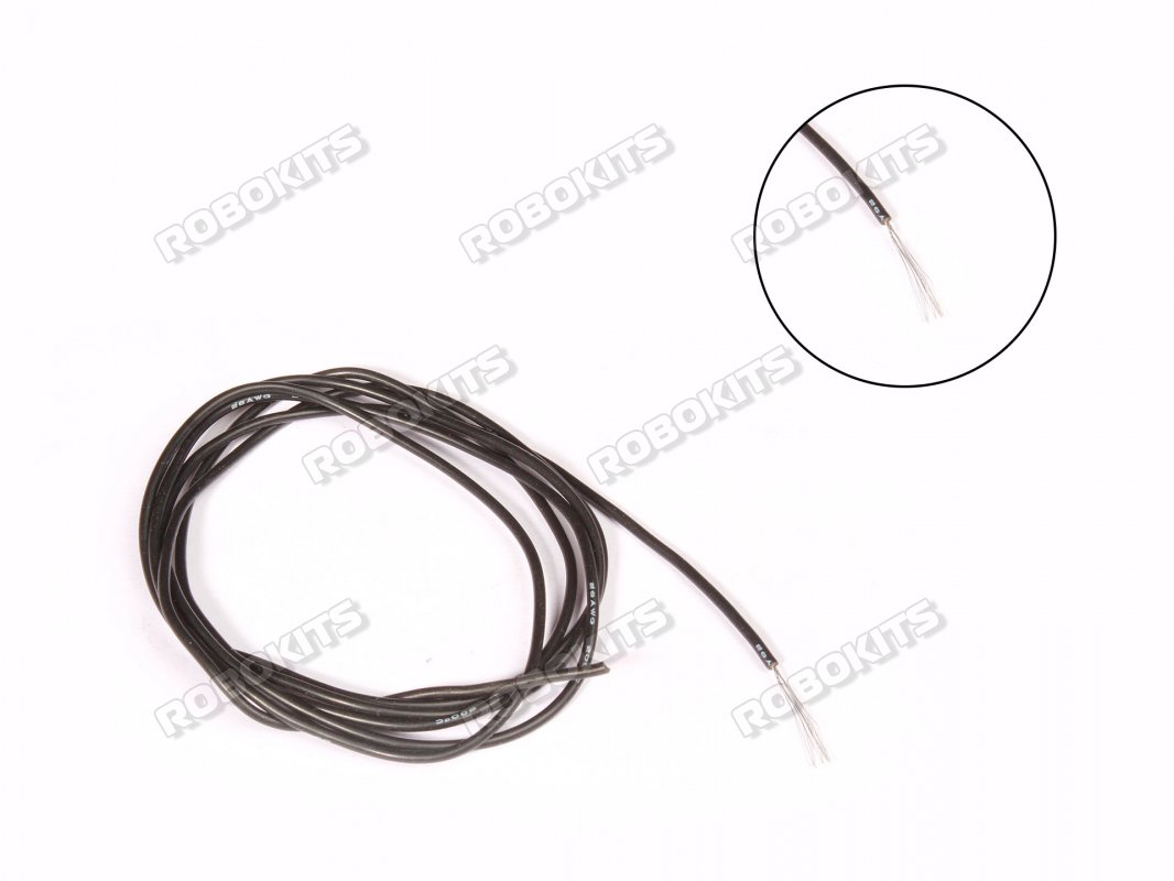 High Temperature Super Flexible Grade Silicone Wire 24AWG Black MOQ 2 meter - Click Image to Close