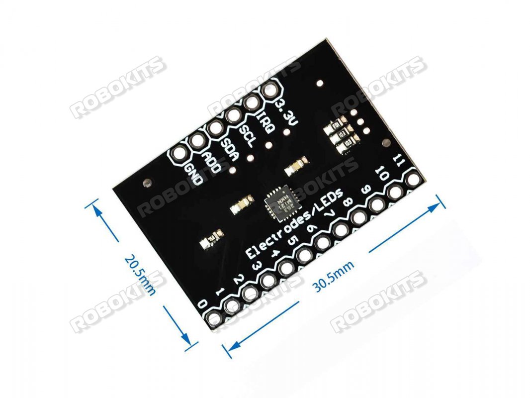 MPR121 V12 Proximity Capacitive Touch Sensor 12 point Module I2C Interface - Click Image to Close