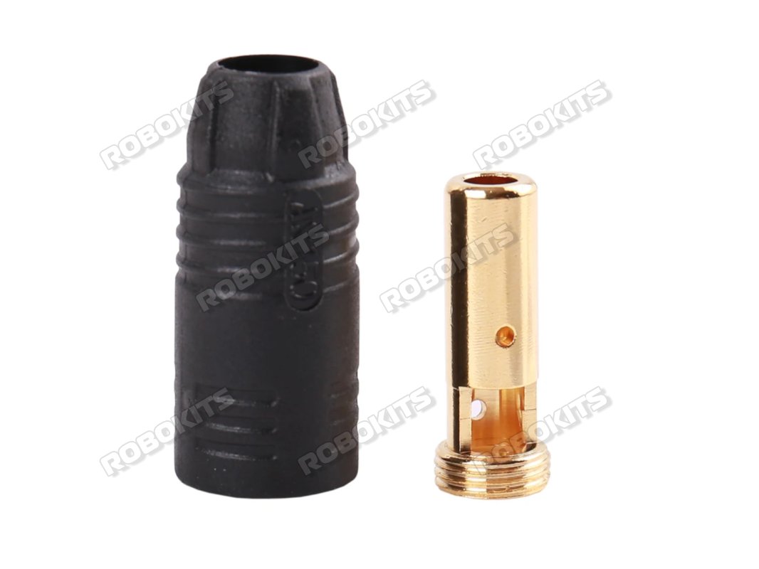 Amass AS150 Anti Spark Self Insulating Gold Plated Bullet Connector Male Black Original