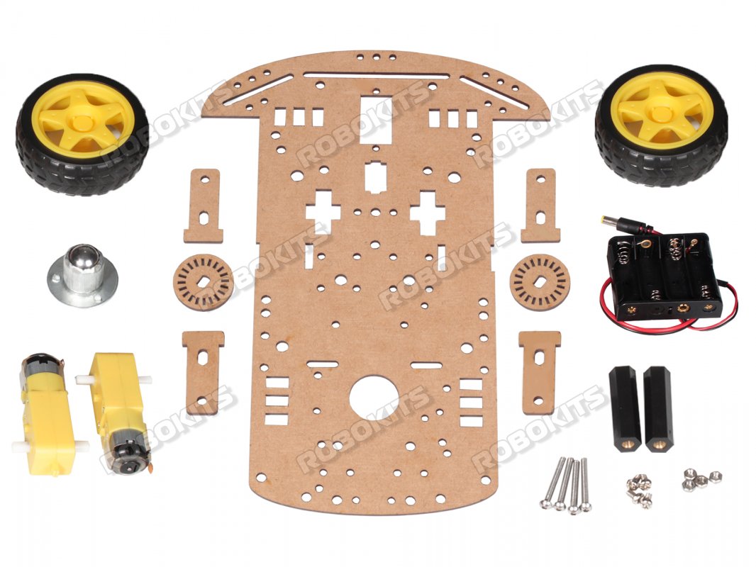 Robot Chassis Kit with tachometer encoder & BO motors - Click Image to Close