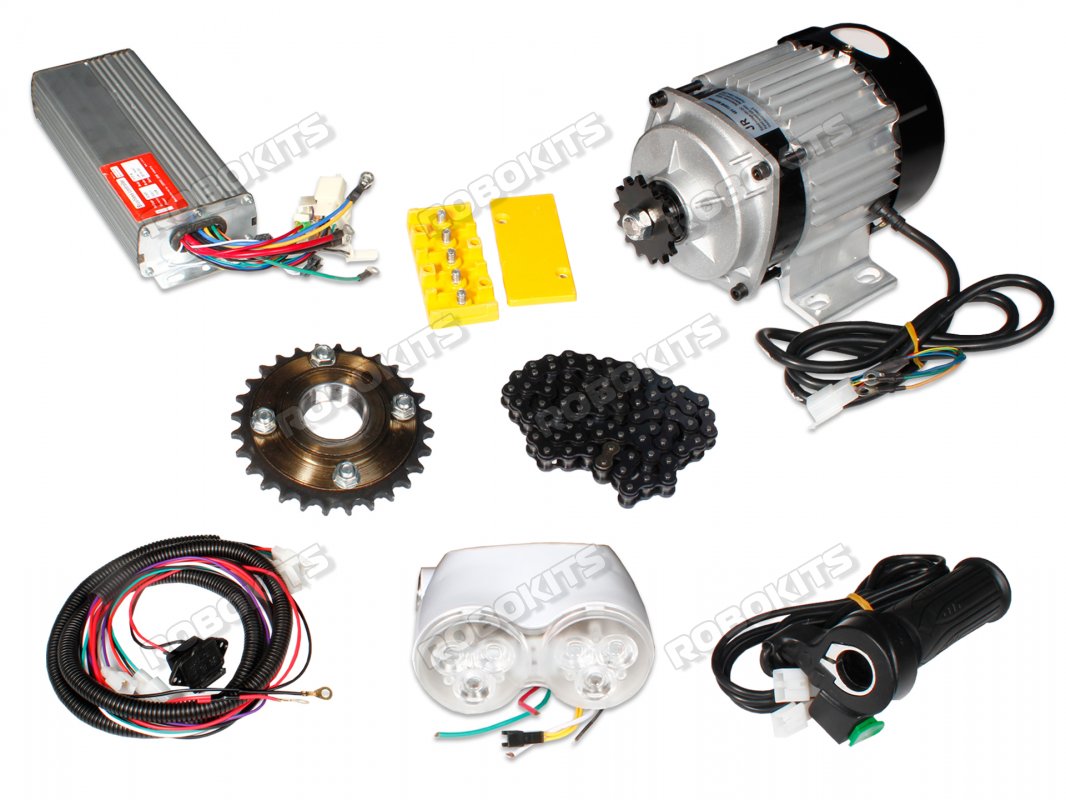 E-BIKE 48V 400RPM 750W BLDC GEARED MOTOR BM1109Z WITH COMPLETE E-BIKE ACCESSORIES KIT