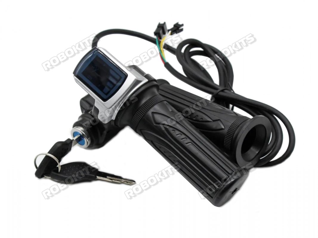 24V E-bike Throttle with key switch and voltage level indicator - Click Image to Close