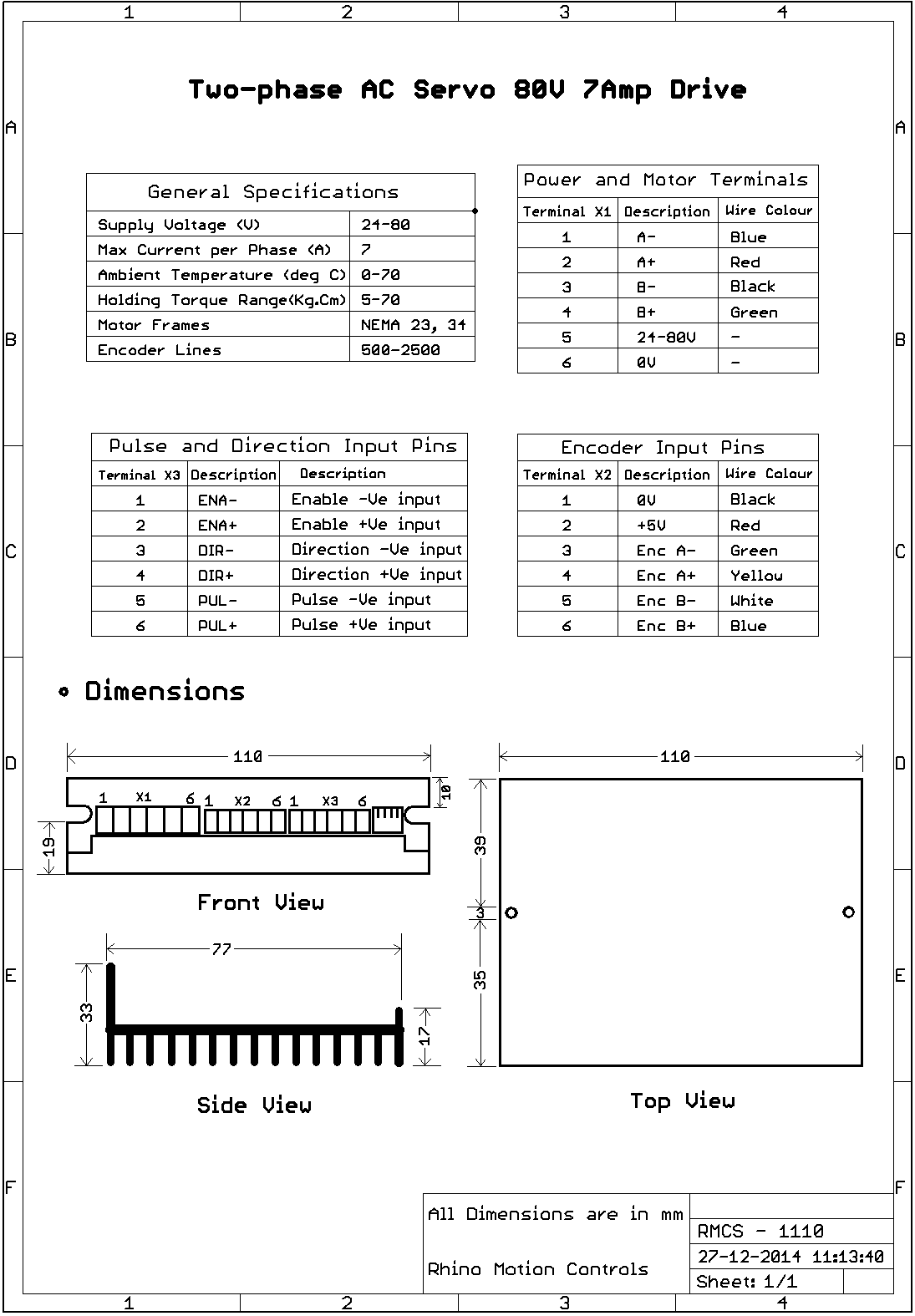 Rhino Hybrid Step Servo Drive 24V-80V 7Amp RS485 Modbus Compatible - Click Image to Close